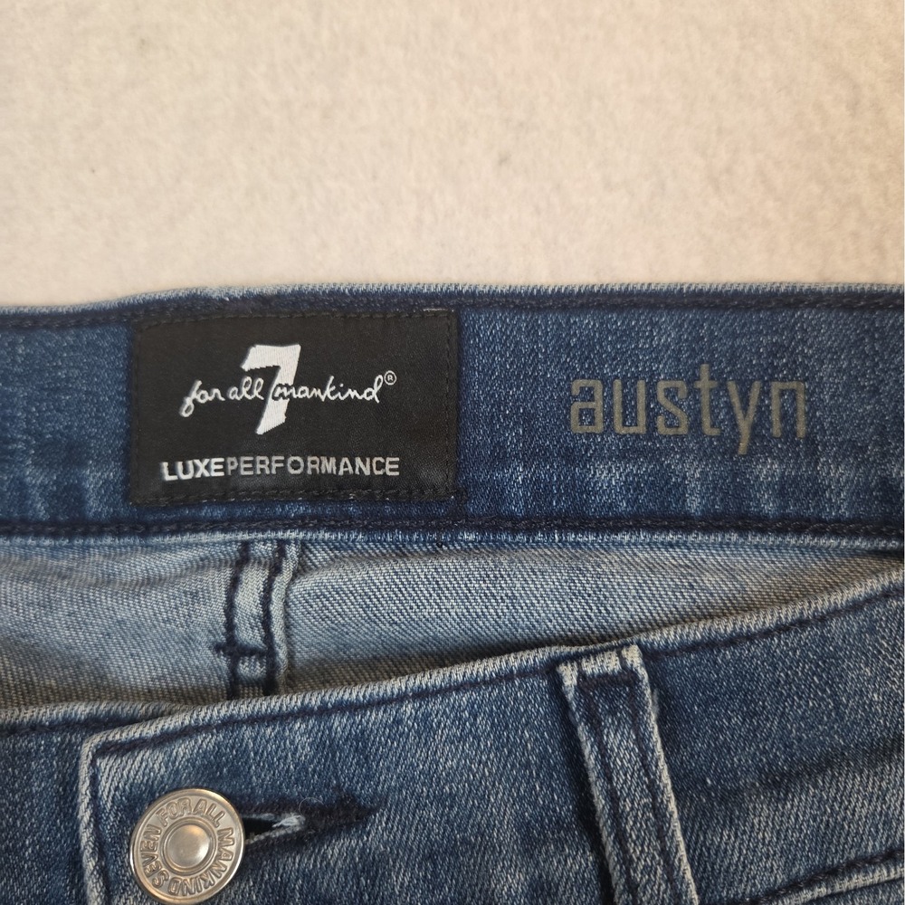 Seven For All Mankind Austyn Mens Straight Leg Jeans Med Wash Whisker Size 34/29 - Picture 5 of 14